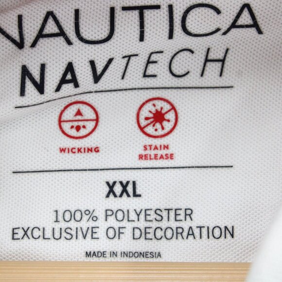 Nautica Navtech Polo Shirt Mens 2XL White Maps All Over Print Exclusive Print - Picture 6 of 9
